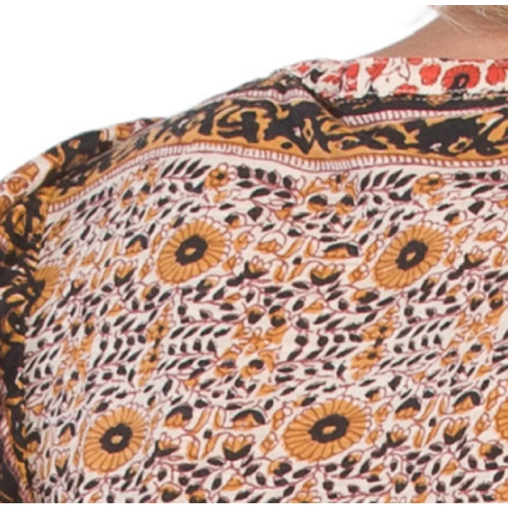 Rachel Zoe Short Sleeve V-neck 100% Cotton Slub Knit Blouse Top Burgandy M - Picture 5 of 12